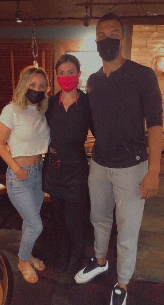 "The Bachelorette" star Clare Crawley; Rosebud's server Destiny Leibmann; Dale Ross